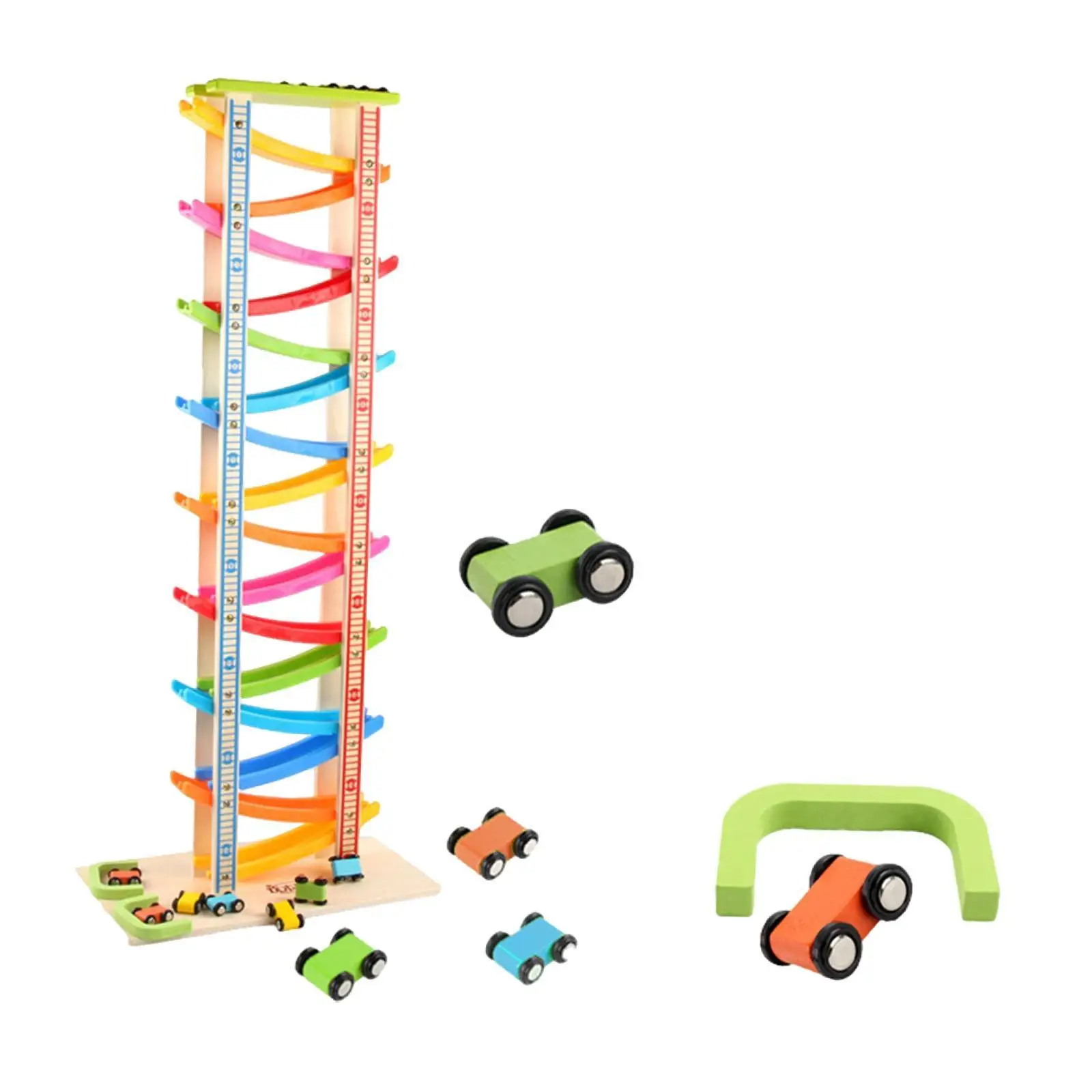 Car Ramp Toys Fine Motor Skill Developmental Fun Educational Zig Zag Car Slide Toys for Ages 1 2 3 Years Old Child Birthday Gift