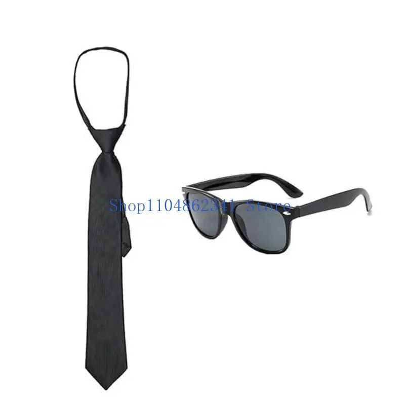 5asd 3 قطع مجموعة إكسسوارات أزياء الهالوين 1920s للرجال، ملابس غاتسبي، قبعة 20s، ربطة عنق ومجموعة نظارات شمسية