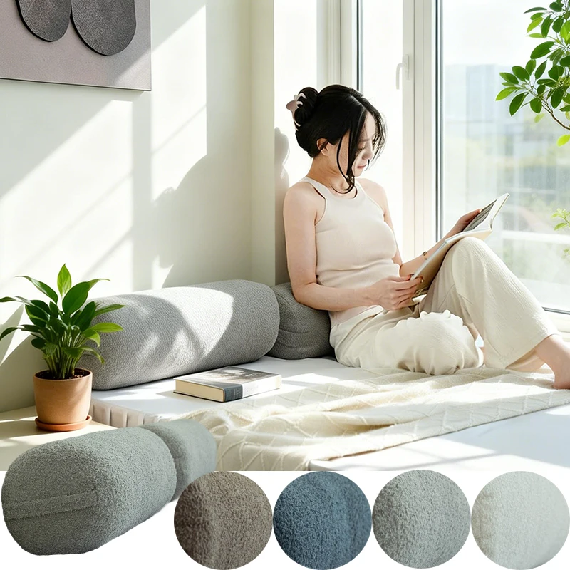 Teddy Velvet Long Pillow Curved Neck Pillow Bed Leg and Back Multi Functional Relaxation Pillow Cushion Detachable for Cleaning