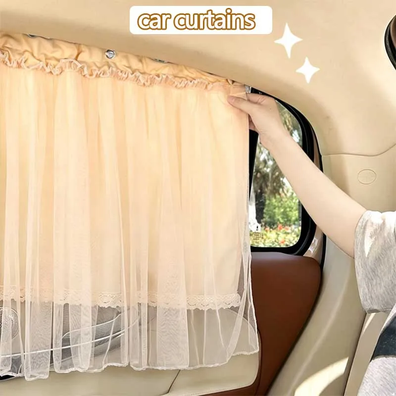 1pc Car Sunshade Curtain Car Side Curtain Sun Protection Heat Insulation Sunshade Side Window Rear Sun Protection Lace Sunshade