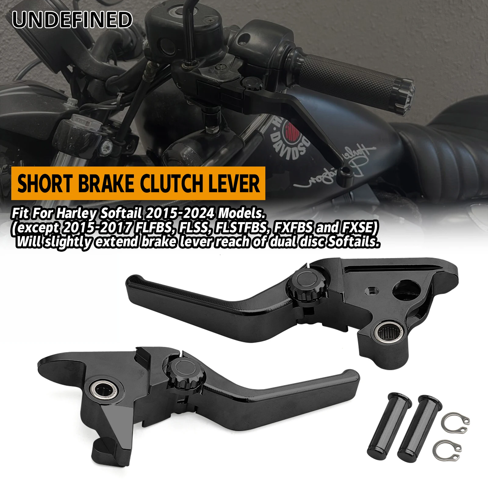 Motorcycle Levers Brake Clutch Handle Lever Adjustable for Harley 2015-2024 Softail Fat Boy FLSB Street Bob FXBB Breakout FXLRS view 2