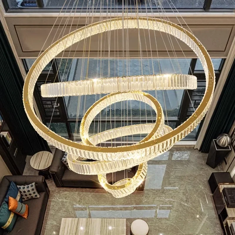 

Современное украшение дома, хрустальная люстра, лестница, подвесной светильник, подвесные светильники для гостиной, внутреннее освещение