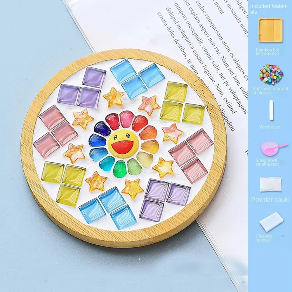 Parent-Child Activity Mosaic Cup Mat Material Pack Self-Made DIY Mosaic Cup Mat Coasters DIY Accessories