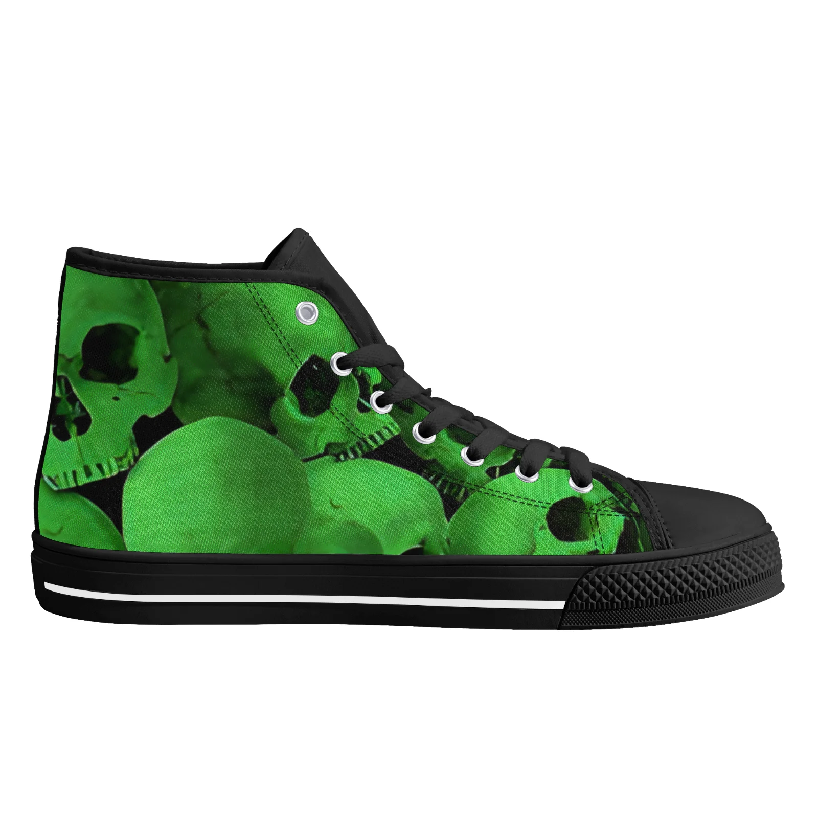 

Men's Canvas Shoes Skeleton Gothic Skull Prints Classic High Top Vulcanized Shoes Teens Boys Flats Walking Shoes