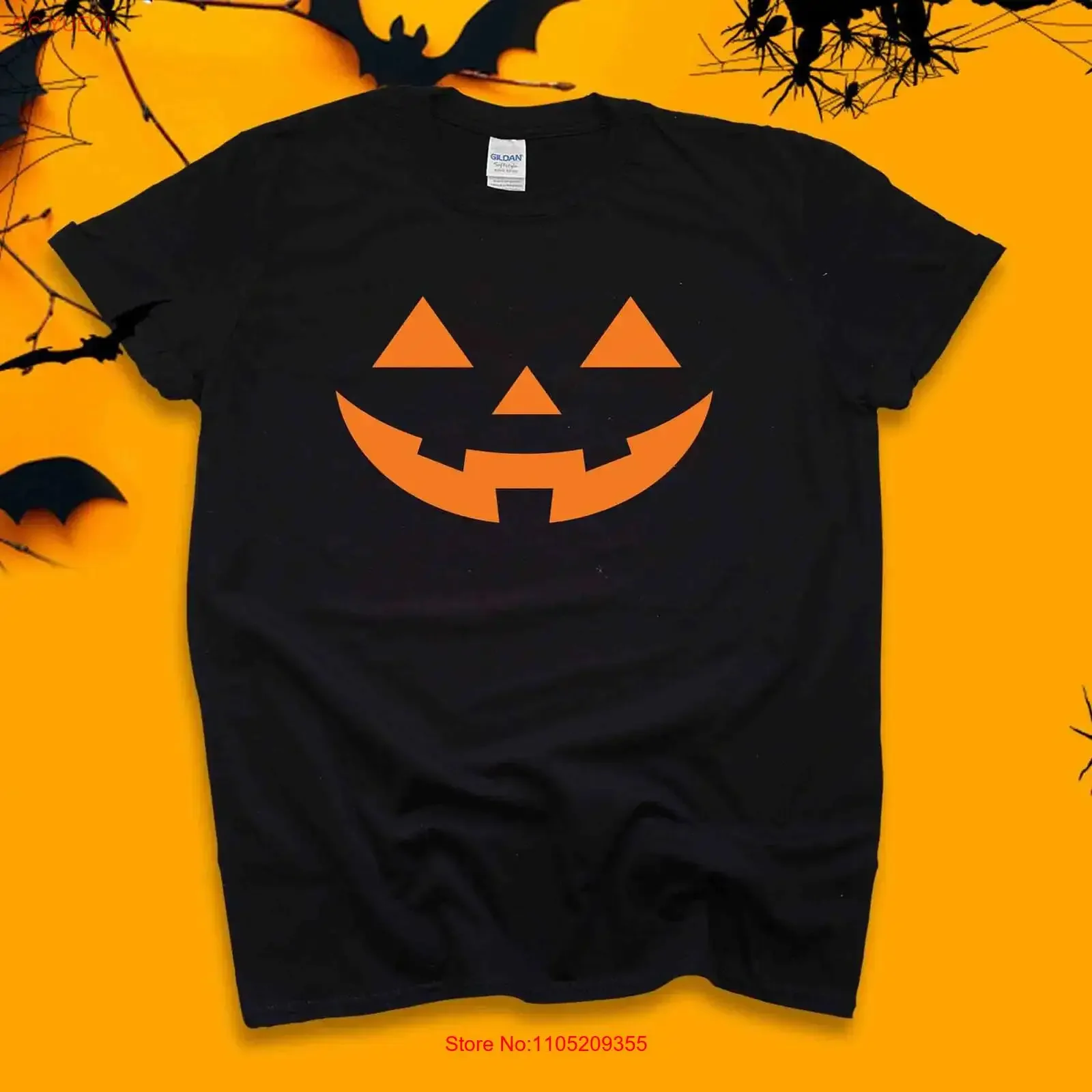Camiseta con cara de calabaza de Halloween para amantes, fiesta familiar aterradora, Top estirado Unisex lavado vintage de Francia para uso diario