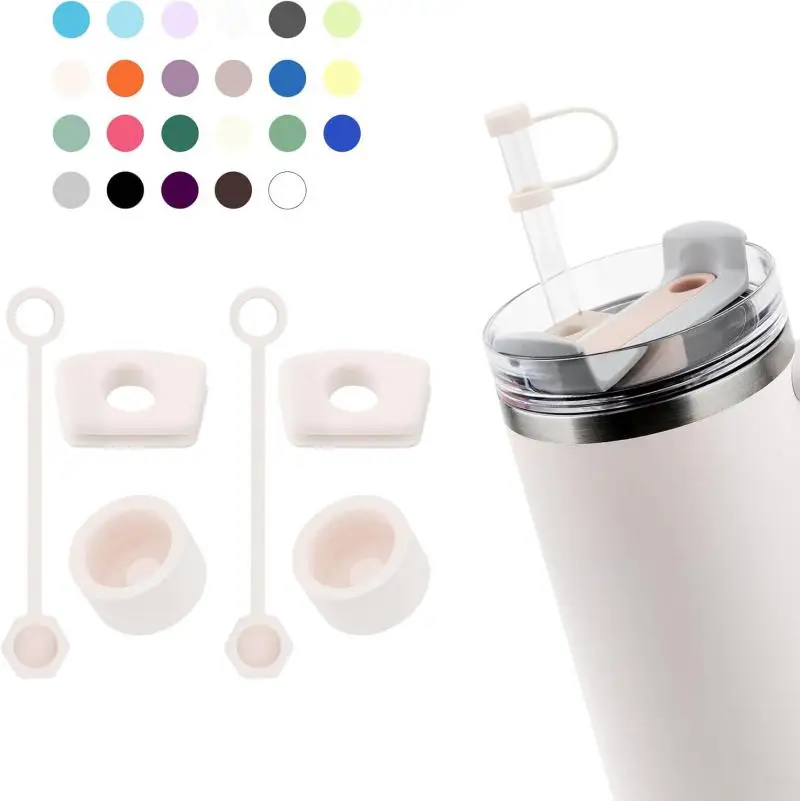 Silicone Straw Toppers Spill Proof Plug Straw Tips Lids for Stanley 30/40 oz Dust Proof Straw Cap Leak Proof Straw Cover ﻿