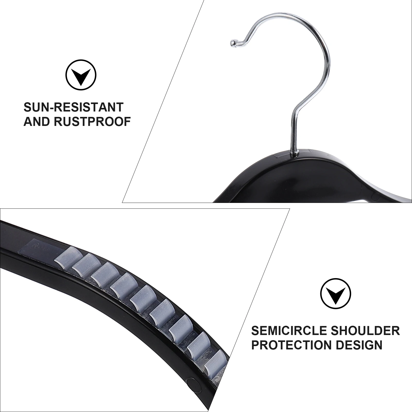 

10 pcs No Mark Anti Plastic Coat Hangers 30kg Sun Resistant Rustproof Clothes Storage Tools Traceless