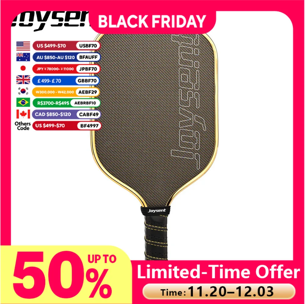 

Joysent Titanium Gen 4 EVA Foam 16mm Thermoformed Carbon Fiber Pickleball Paddles Spin & Control Electroplated Edge Guard