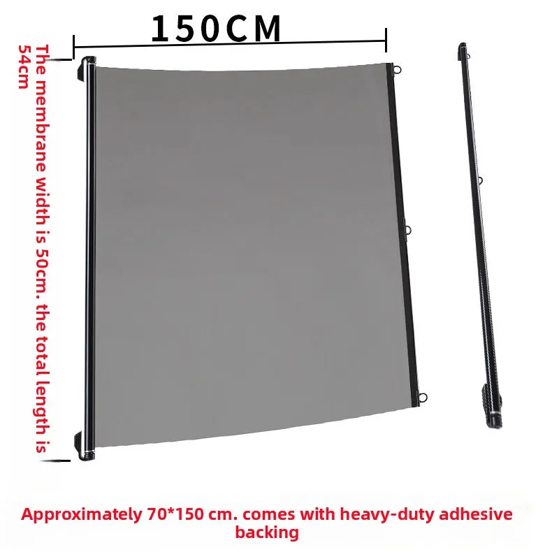 Einziehbarer Windschutzscheiben-Sonnenschutz 75-150cm, Transparenter PET-Autoschutz für LKWs, Busse, Autos, UV- und Hitzeschutz – Detail 16
