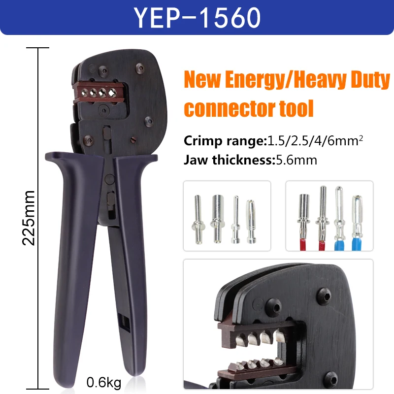 Luftfahrt-/Hochleistungsstarter New Energy Terminal Crimpzange YEP-166/1560/4610 20-7AWG Vertikale elektrische YEFYM-Werkzeuge