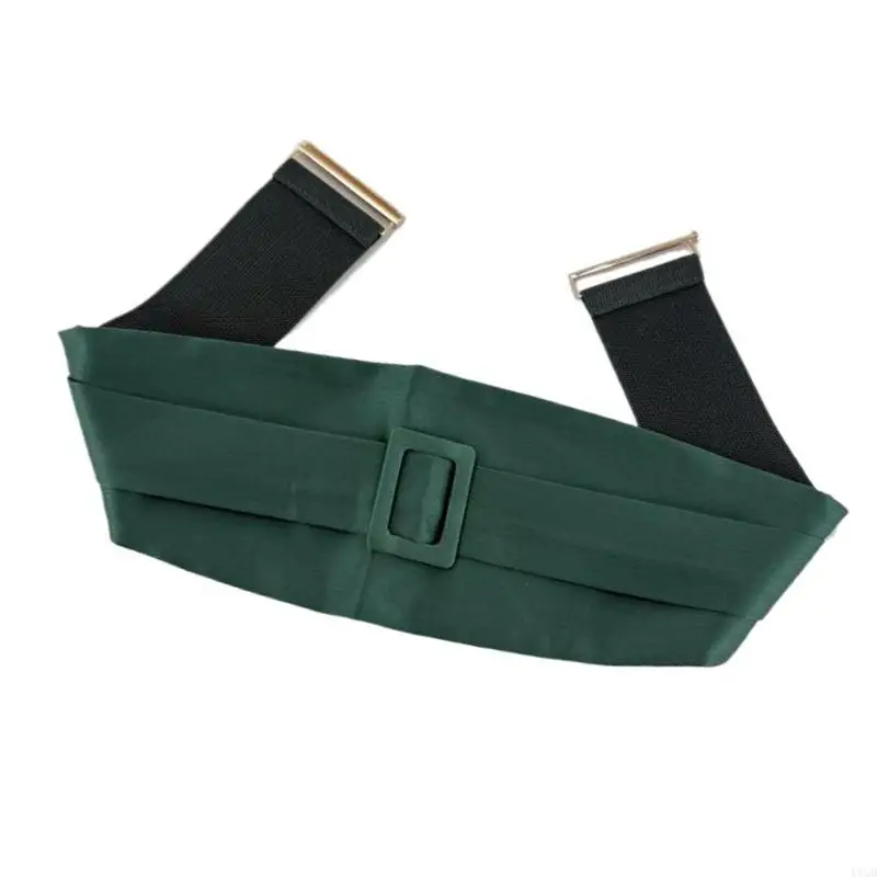 드레스 스웨터를위한 세련된 조절 식 이중 레이어 코르셋 벨트 블랙 그린