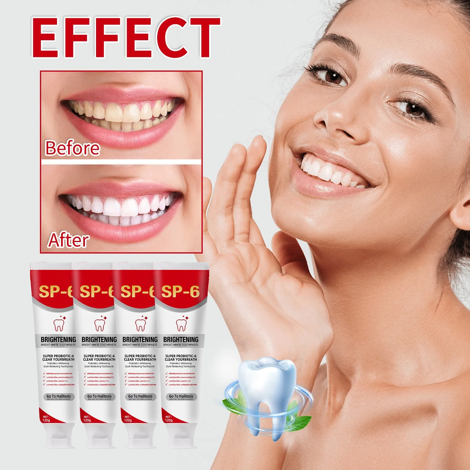 2024 New Sp 6 Ultra Whitening Ultra Whitening Toothpaste Sp - 6 Probiotic Brightening Toothpaste Deep Cleaning Care Toothpaste