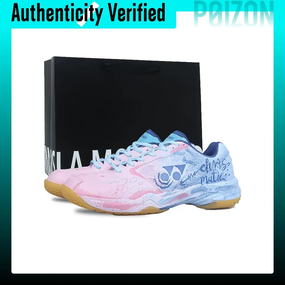 YONEX Power Cushion Fabric Balance Lightweight Low top Badminton Shoes Unisex Blue Pink SHB101CR（Team1464-）