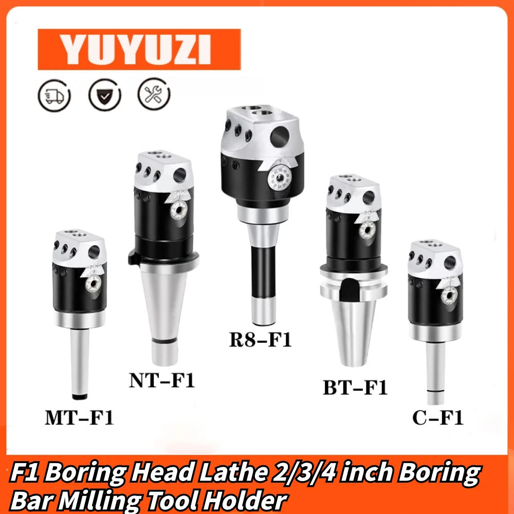 

F1 Boring Head Lathe 2/3/4 inch 50/75/100mm Boring Bar Milling Tool Holder for Lathe F1 Boring Head Connection for Rough Boring