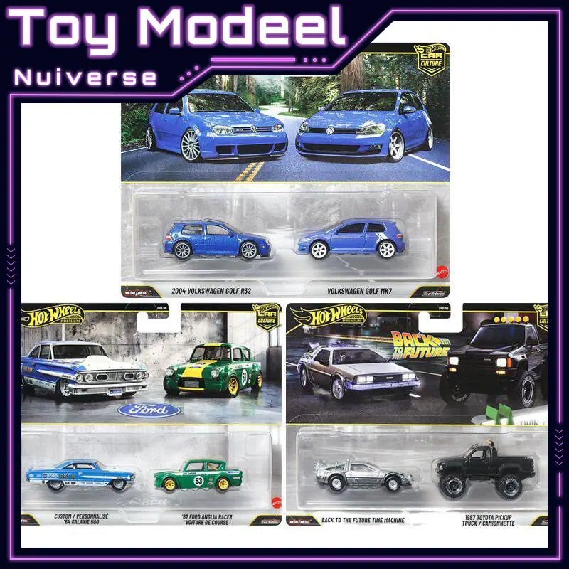 

Коллекционные модели Hot Wheels HBL96 Car Culture 1/64, набор из 2 машинок (VW Golf и BTTF Ford), идеальный подарок на день рождения для детей и коллекционеров