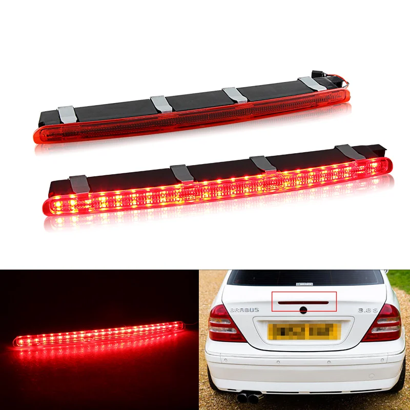 

1×for Mercedes-Benz C-Class W203 C230 C240 C300 C320 01-07 3rd Brake Light LED High Mount Rear Stop Lamp Car Taillight Red Smoke