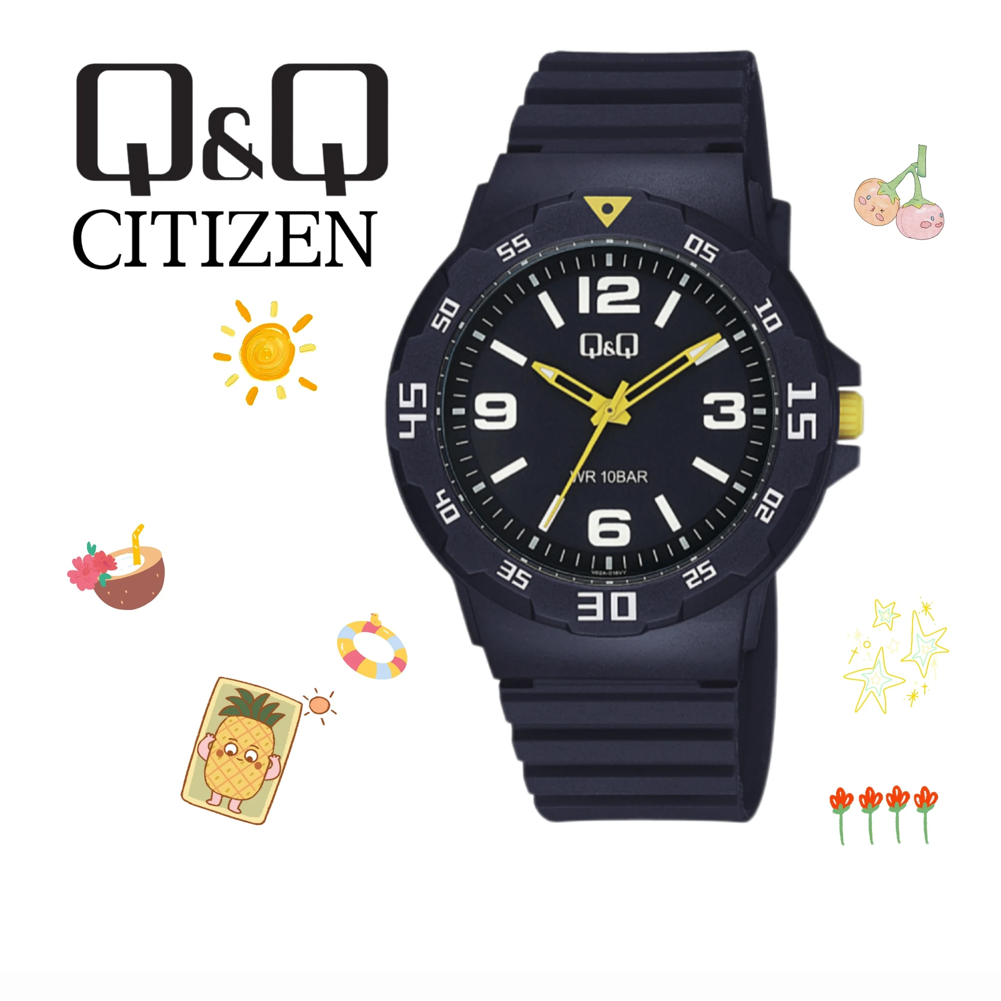 ساعة سيتيزن أصلية للرجال، ساعة تناظرية صامتة بمقياس صامت، ساعة كوارتز مقاومة للماء للأولاد والأطفال