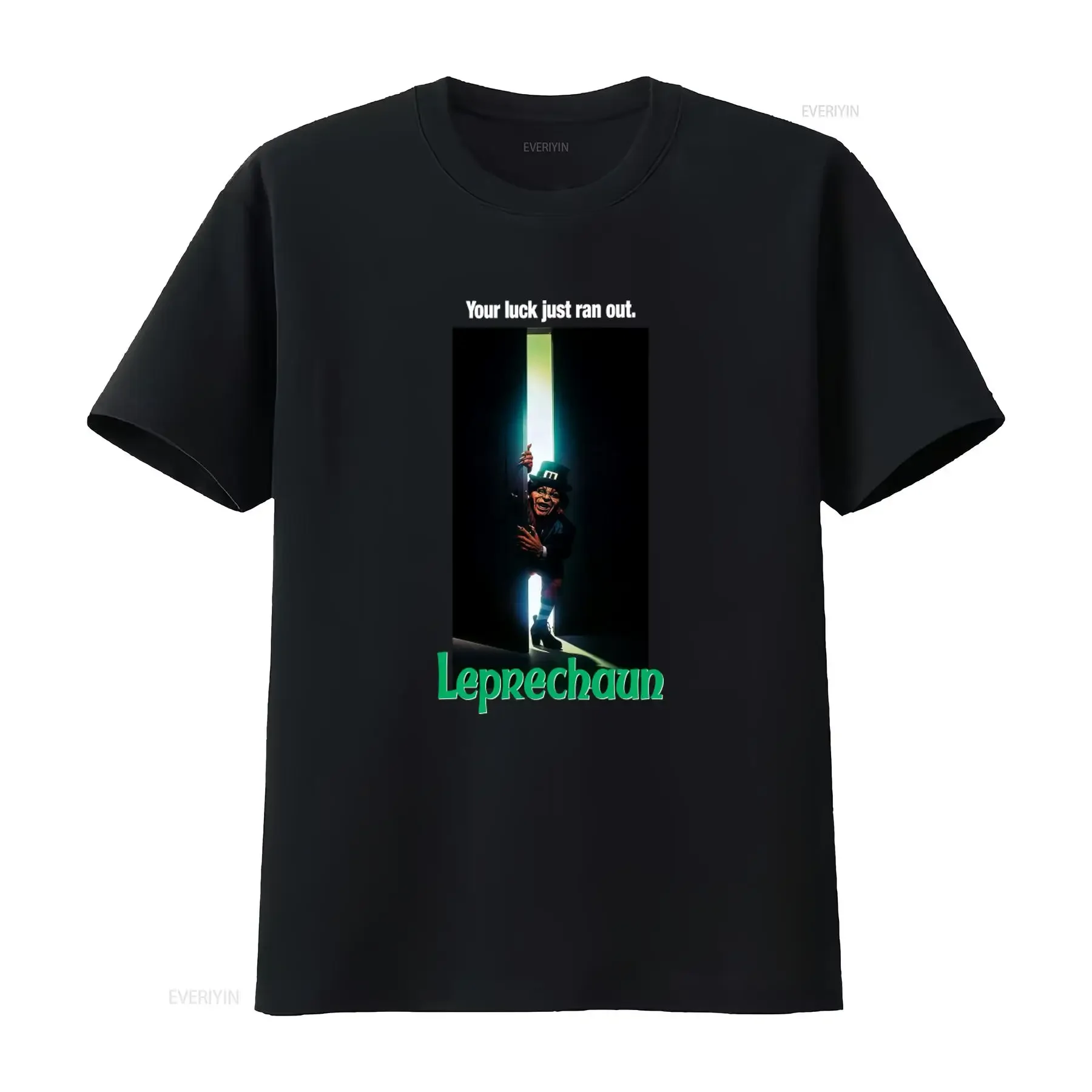 Camiseta de la película de culto de terror Leprechaun, disponible en todas las tallas, diseño 'Tu suerte se agotó', NUEVA, estilo vintage, ligeramente desgastada.