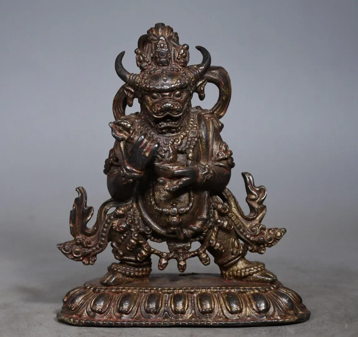 Fengshui Chinese Old Vintage Collectible Brass Handwork Yamantaka Buddha Statue