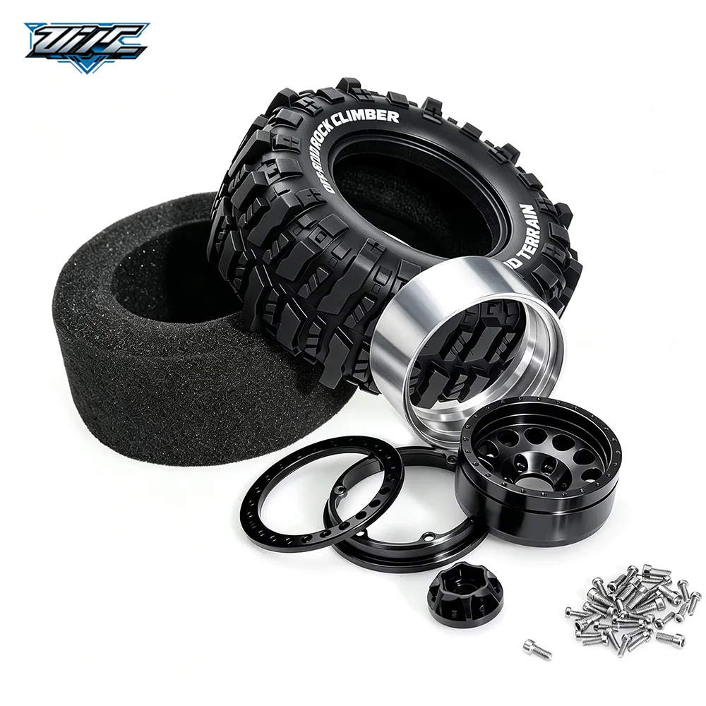 4Pcs 1.9" Aluminum Alloy Wheel Rims Tires Set 95x38mm Off-road for MJX Hyper Go H12Y H12Y+ H12P RC Crawler Spare Parts - view 3