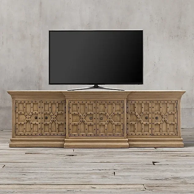 American country solid wood TV cabinet, French retro villa model room can be customized dining room side cabinet RH furniture