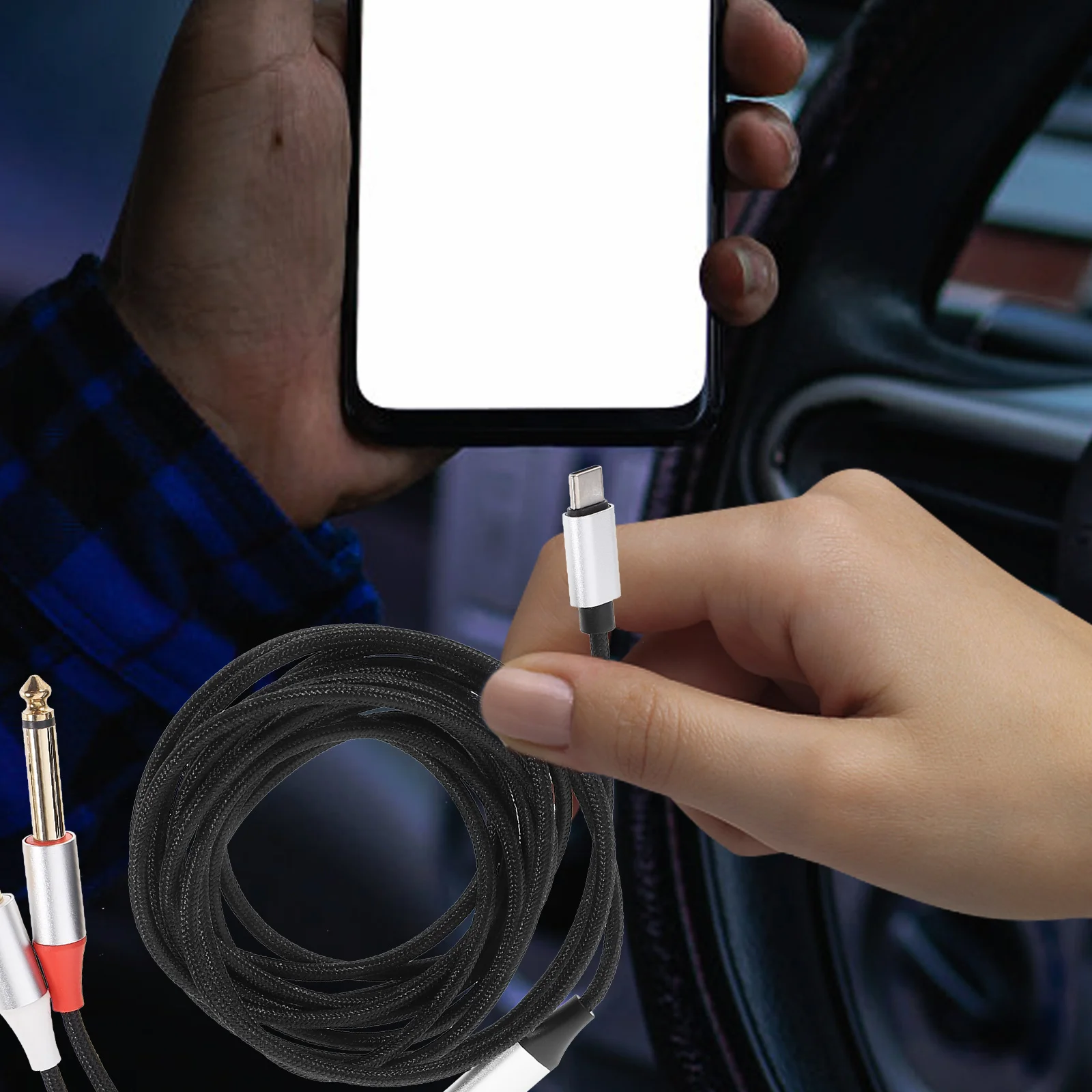 3M Type C to 6.5mm Audio Cable Solid Build Long Distance Signal Transfer Compatible with Car Amplifier Audio Devices Converter