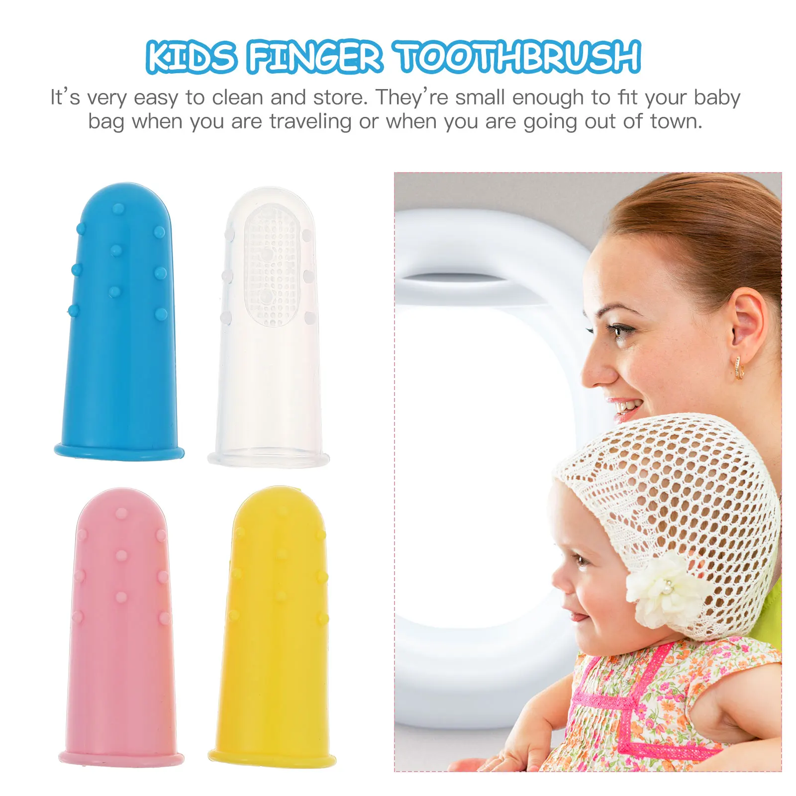 

4pcs Finger Toothbrush Infant Oral Care Brush For s Toddler Teeth Cleaning Reusable Silicone Training Toothbrush Travel