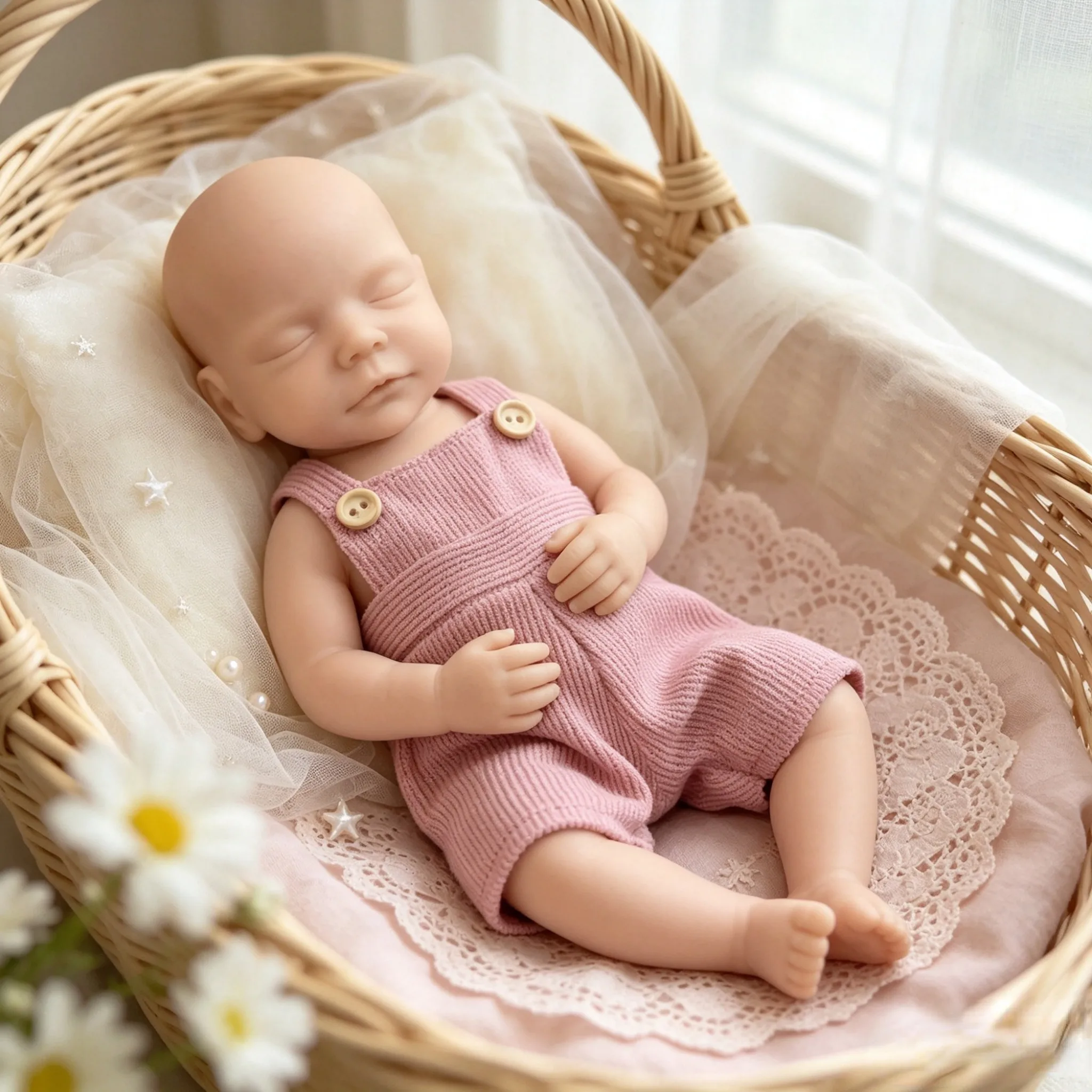10 Inch Sam Full Silicone Unpainted Blank DIY Reborn Baby Girl Doll Real Soft Touch Handmade Newborn Craft Collectible Gift(TT) view 2