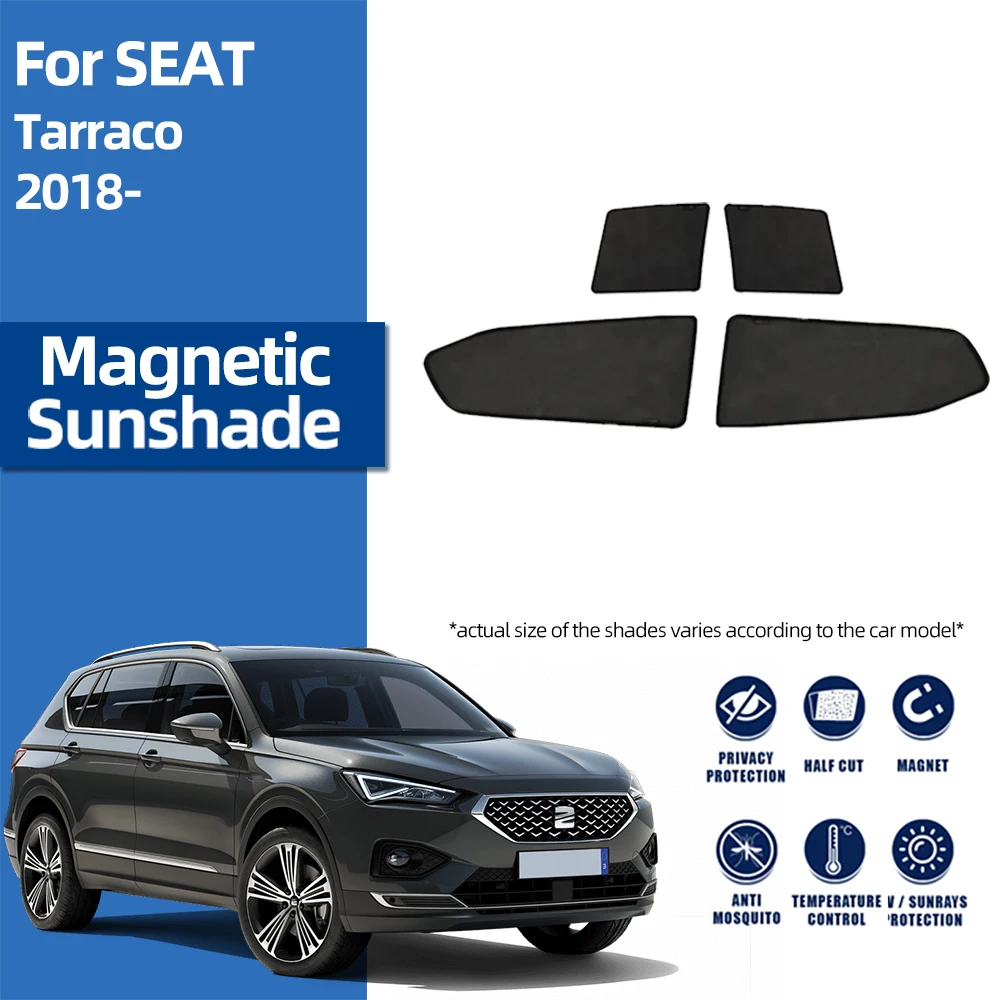 

For Seat Tarraco 2018-2024 Magnetic Car Sunshade Shield Front Windshield Curtain Rear Side Baby Window Sun Shade Visor