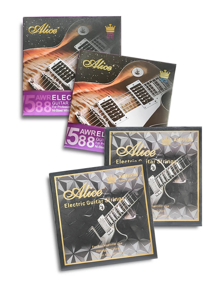 Alice Electric Guitar Strings AWR58 / 588 / 598 Series 09-42/10-46 Hexagonal Steel Core Nickel Alloy / Chrome Alloy Winding