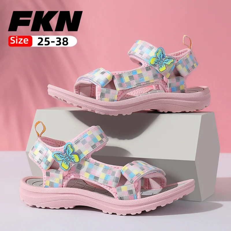 

Summer children's sandals, girls' sandals are light, soft-soled princess beach shoes, fashionable students' casual shoes 25-38