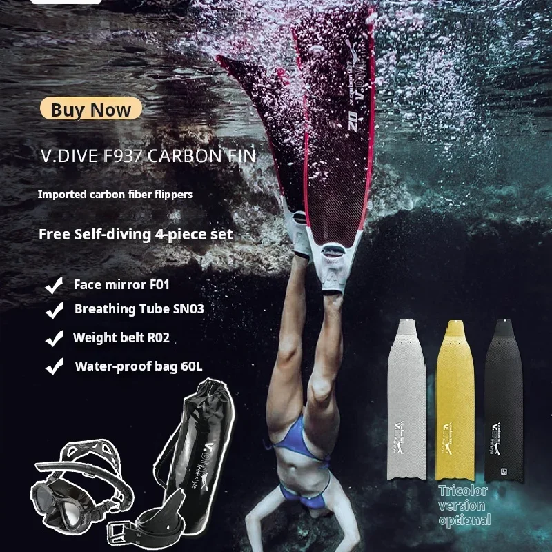 

Free diving professional long fins universal diving carbon fiber mermaid fins brand official exclusive model