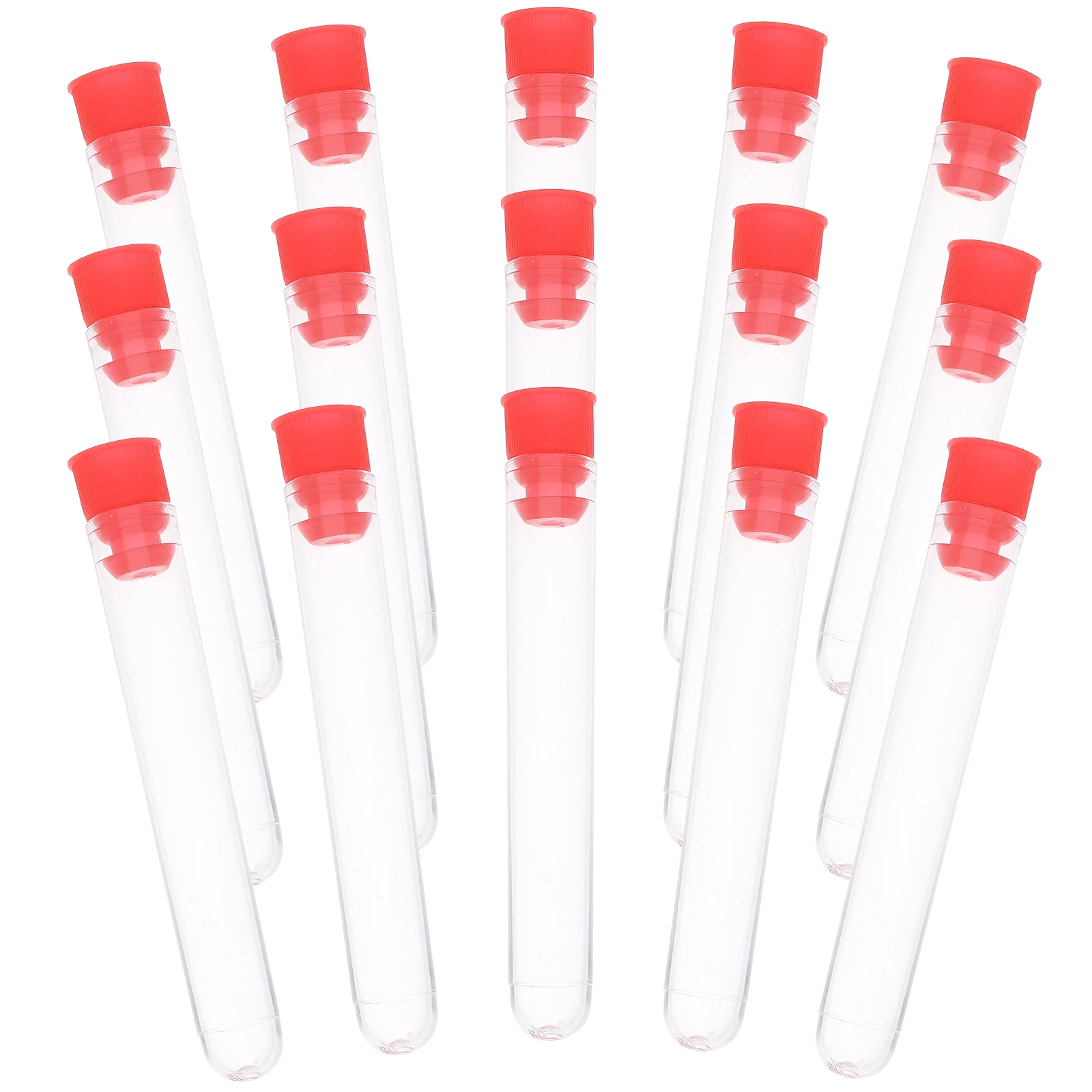 

100Pcs Plastic Test Tubes Clear Durable Leakproof Screw Caps for Chemical Experiments Containers Small Bottles