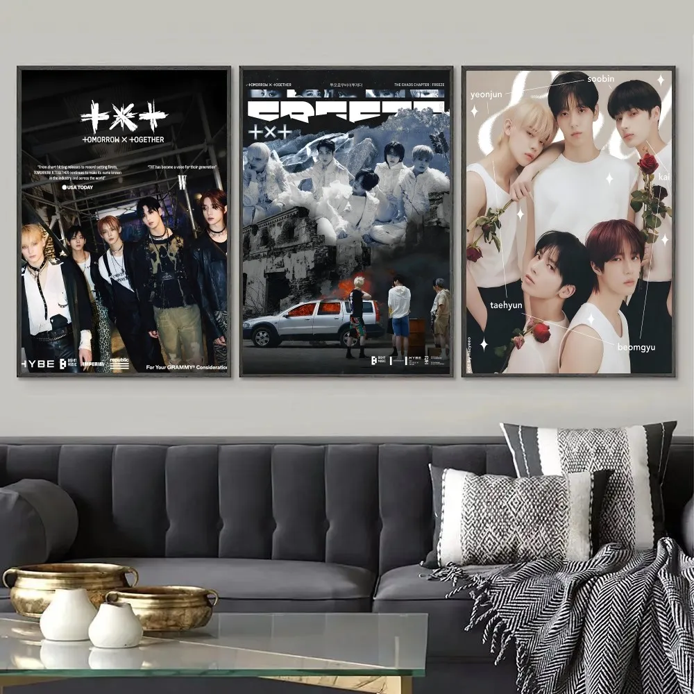 Kpop T-Tomorrow X T-Together TXT Poster Paper Print Home Living Room Bedroom Entrance Bar Cafe Art Painting Decoration