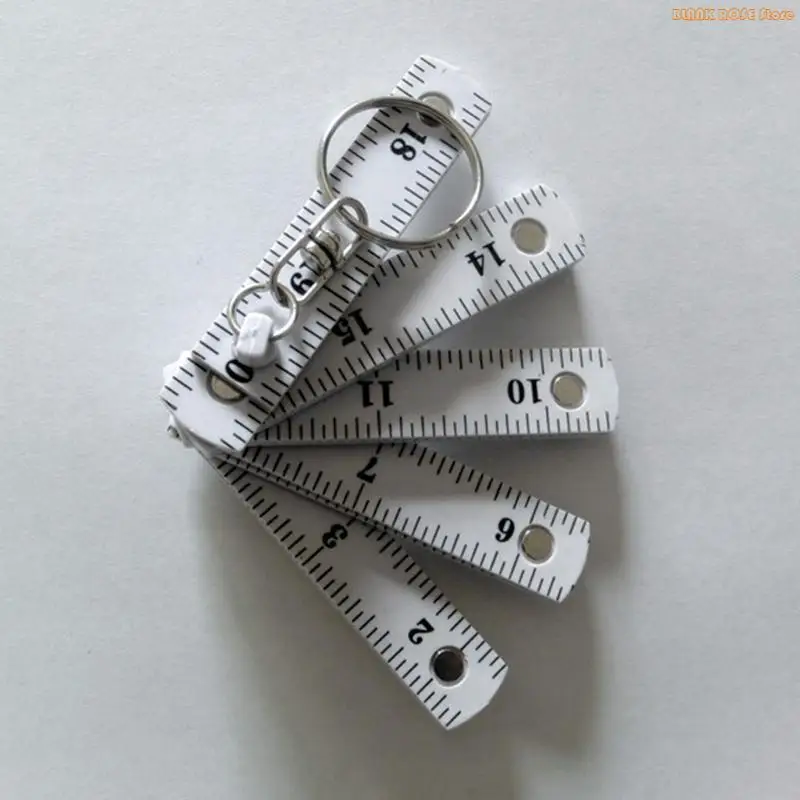 K1AE Effective 0.5m Plastic Foldable Measuring Tool Keychain Ruler For Various Tasks