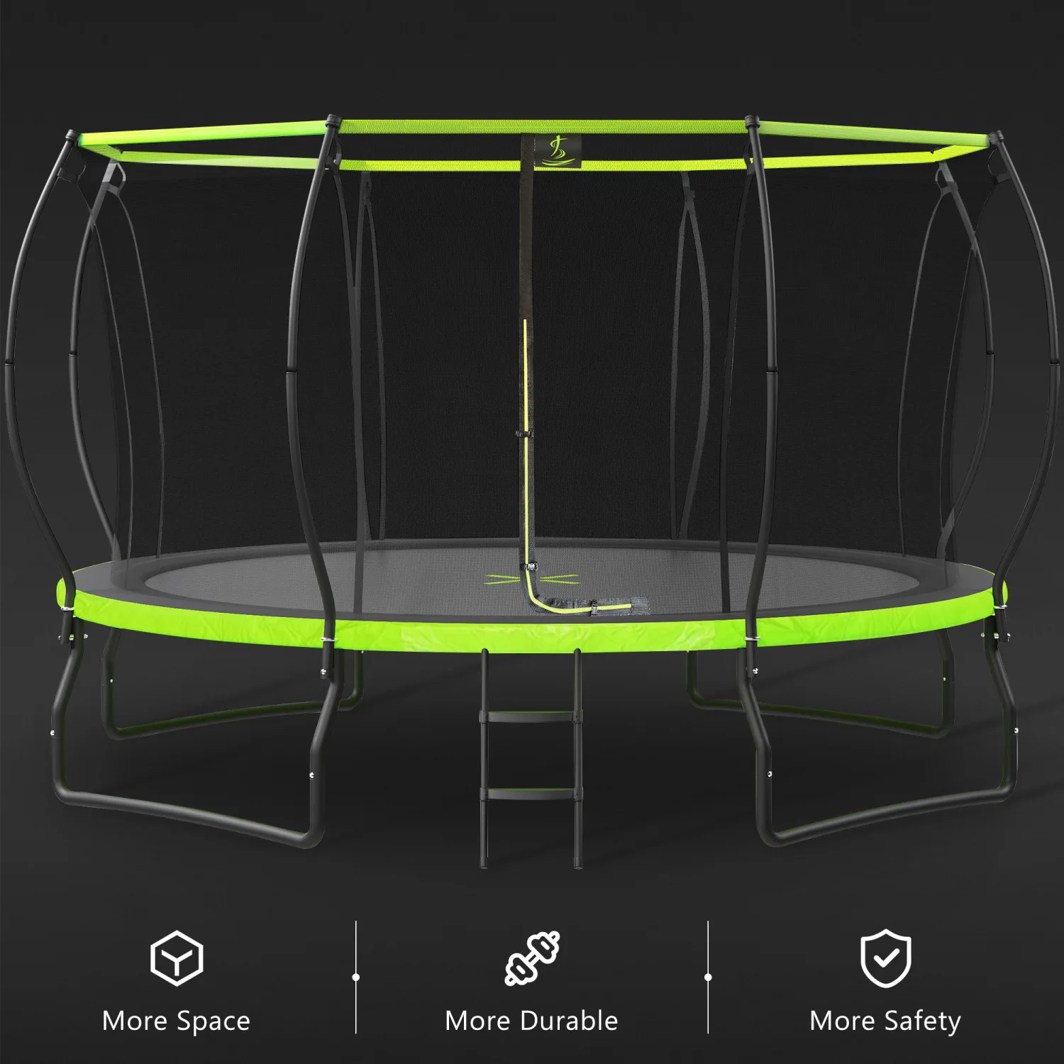 

14FT Trampoline for Kids with Safety Enclosure, Ladder, 8 Wind Stakes - Outdoor Playset for Balanced Physical Training