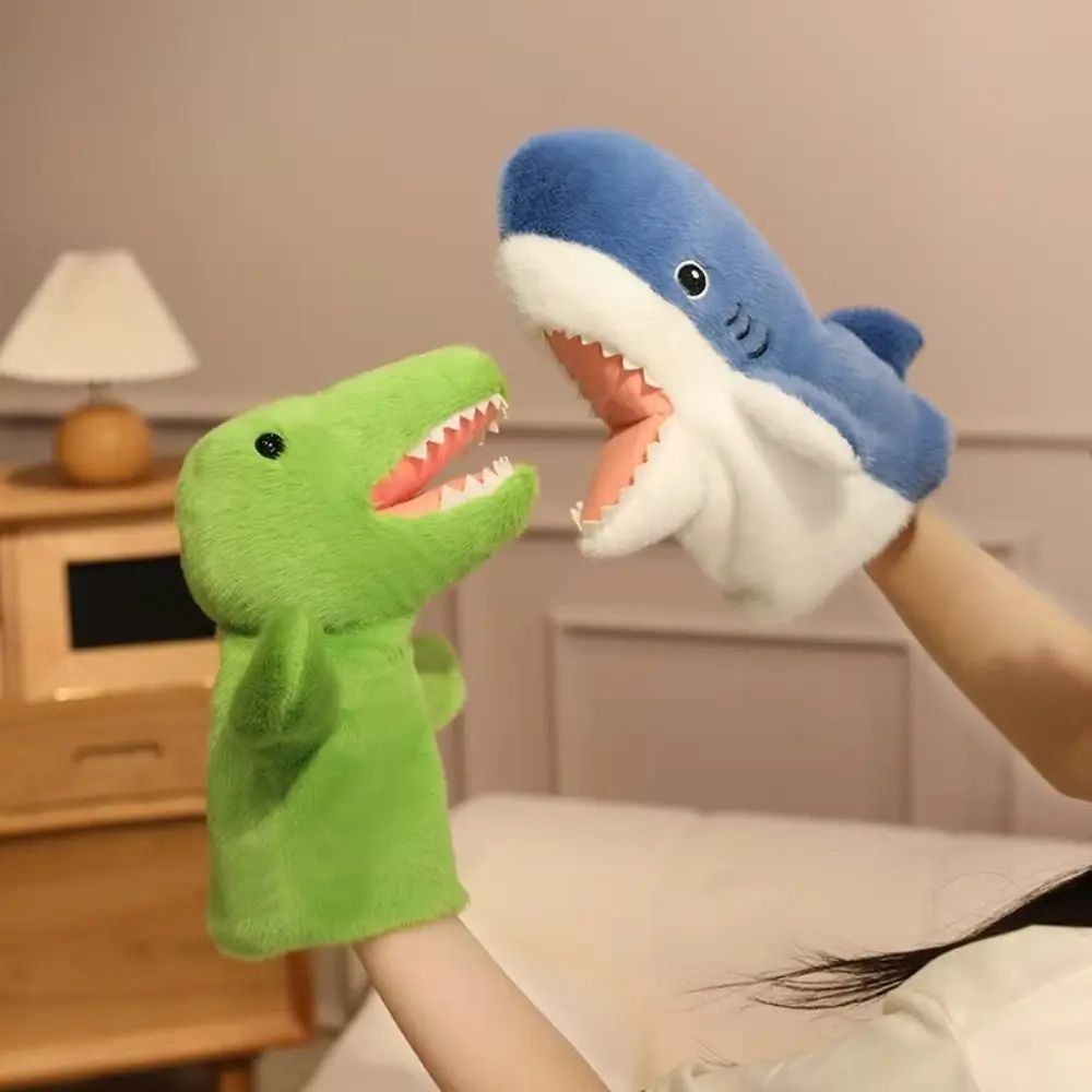 

Kawaii Frog Animal Hand Puppet Storytelling Duck Stuffed Shark Movable Mouth Simulation Hand Finger Story Puppet Interactive