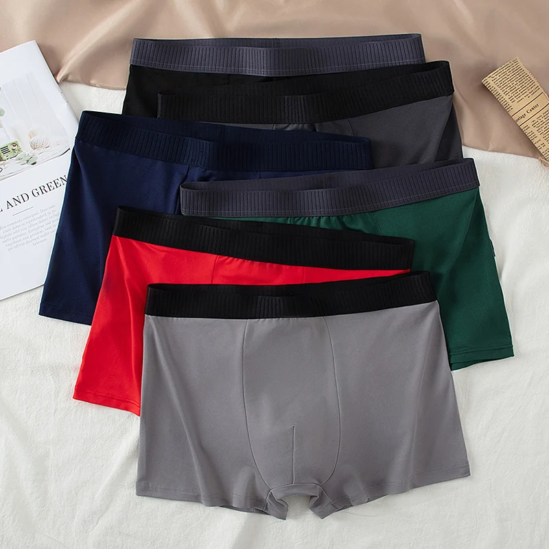 6-Piece Set Of Four Seasons Men's Four Corners Fashion Solid Color Casual Daily Shorts Sports Comfortable Flat Corners Trendy