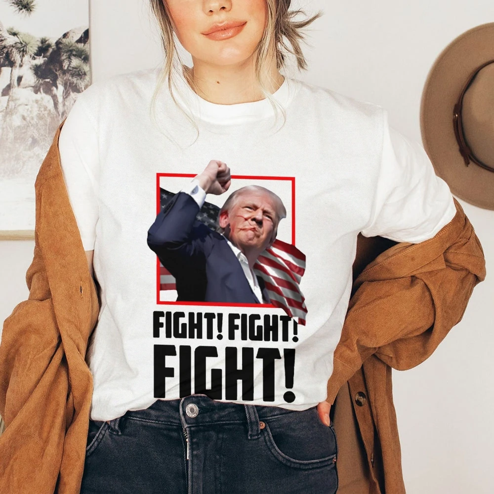 New 3d Graphic Tees Donald Trump 2024 Survived Shot T-Shirt Casual Crew Neck Short Sleeve Oversized Streetwear Tops Women