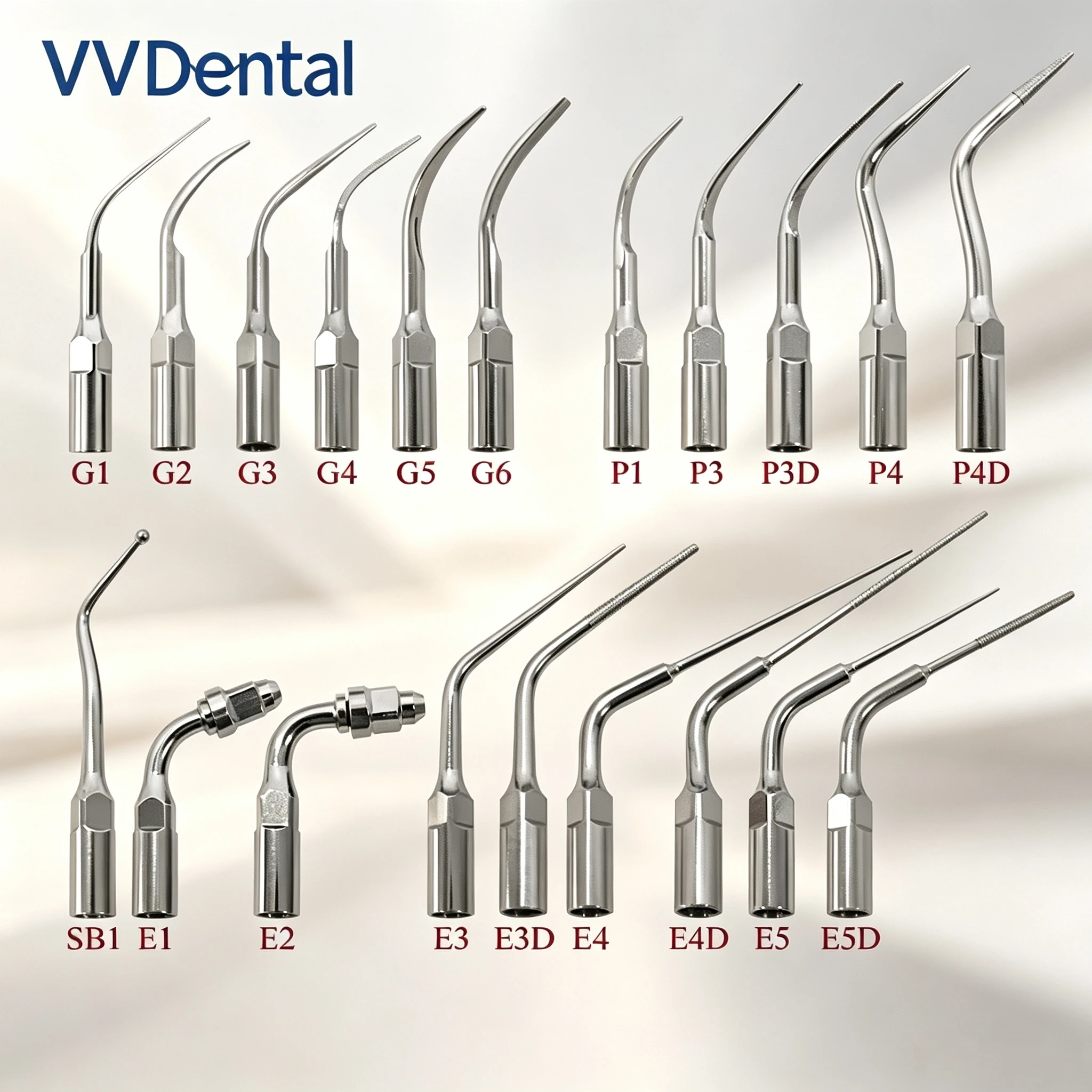 VVDental Ultrasonic Scaler Tip Scaling Periodontic Endodontic Teeth Cleaning For EMS Woodpecker UDS Machine Dentistry Scaler Tip