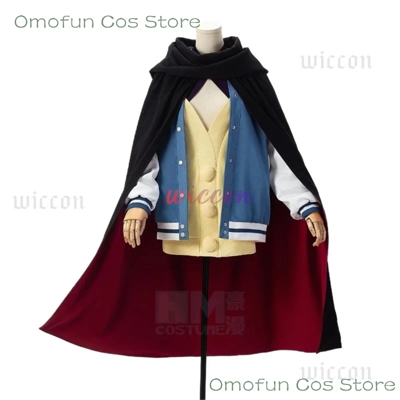 Anime Dandadan Cosplay Seiko Ayase Costume Cape Seiko Ayase Wig Earrings Glasses Prop Halloween Party Women Uniform Customized