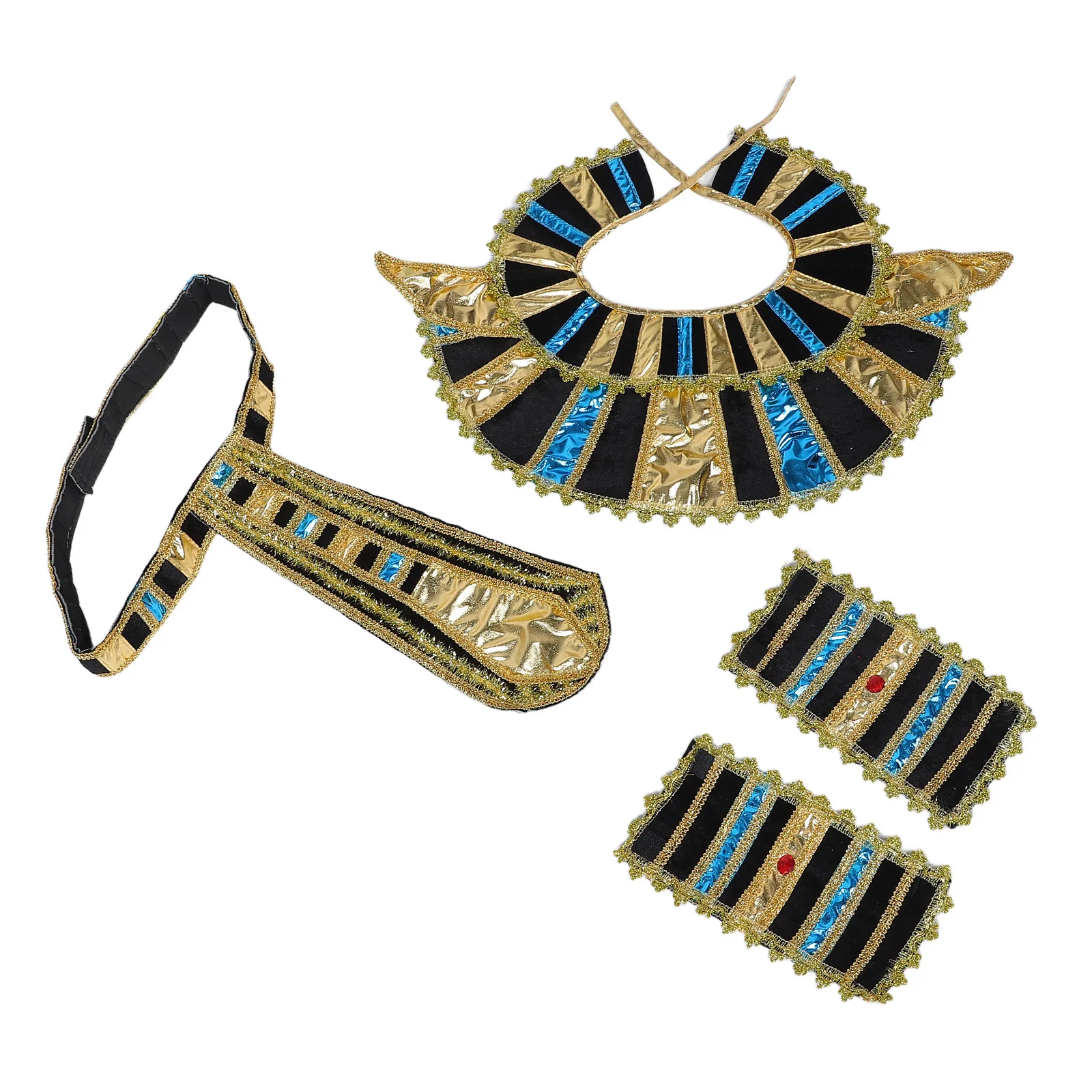 

Hat Golden Cuffs Durable Fabric Soft Lining Party Prop Supplies Accessories Set Halloween Role Play Cosplay