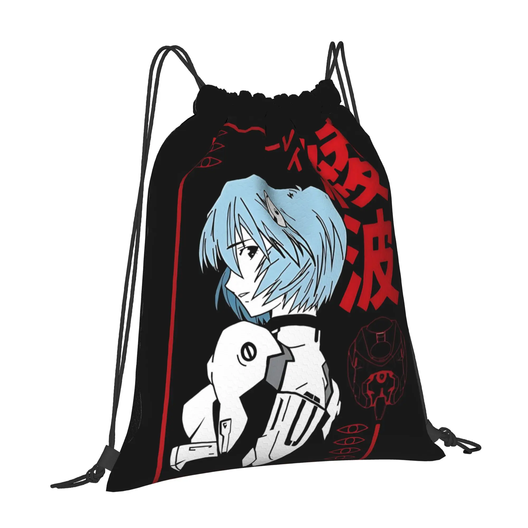 For travel Pouch Neon Genesis Evangelion EVA Ayanami Rei Kawaii Drawstring Bags Sports Shoe Clothes Storage Portable Rucksack