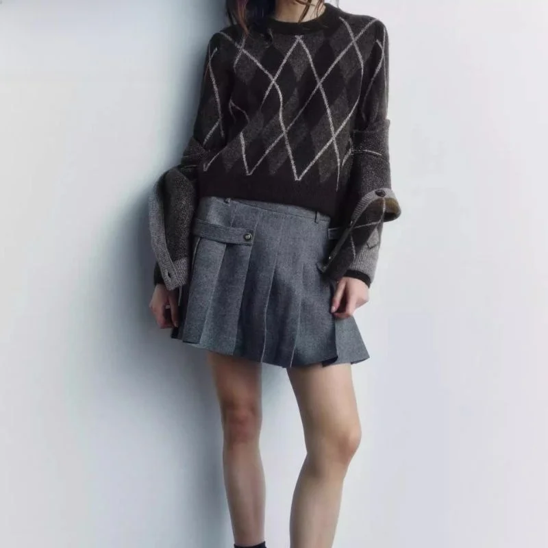 

Faionable Loose Knitted Sweater 2024 Autumn Winter New Arrival Women's Sweet Sle Tassel Trimmed Long Sve round Ne Pu...