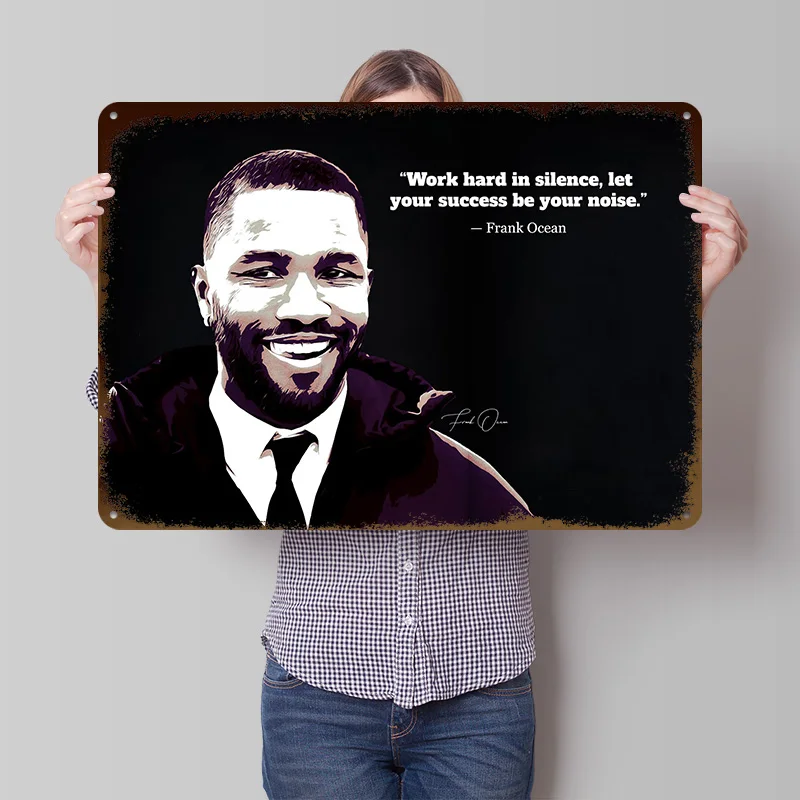 Frank Ocean Printed Poster Customized Wall Art Retro Vintage Metal Tin Signs for Room Decorating Interior Office Decor Wand Deko