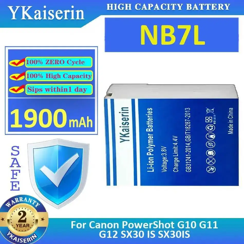 

High-Efficiency NB7L 1900Mah Camera Battery For Canon Powershot G10 G11 G12 SX30 IS SX30IS