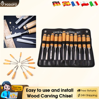 Podofo 12PCs Carving Knife Wood Carving Chisel Set Carving Sharp Hand Chisel Carpentry Tools With Black Case