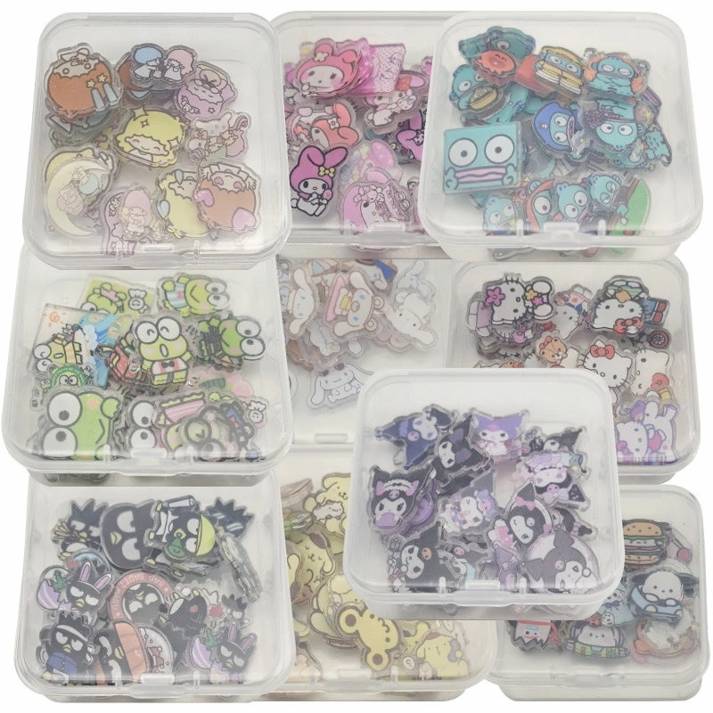 20PCS Boxed Hello Kitty Hangyodon Cartoon Anime Acrylic Personality Mobile Phone DIY Patch Material Refrigerator Magnet Decora