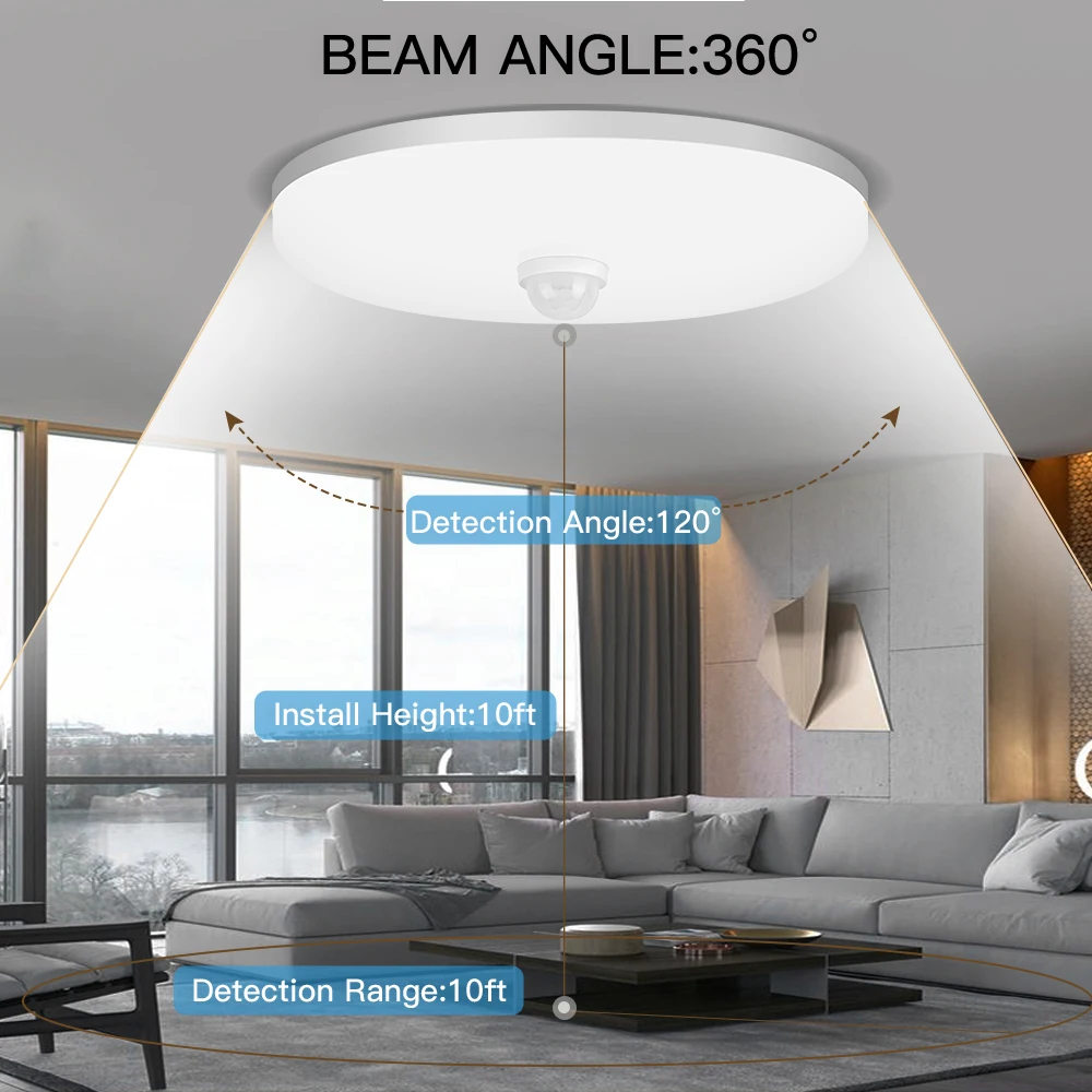 Led Ceiling Lamp with Motion Sensor Lighting Indoor for Home Porch Bedroom Radar Lamp 110V 220V Smart Led Ceiling Lights Fixture