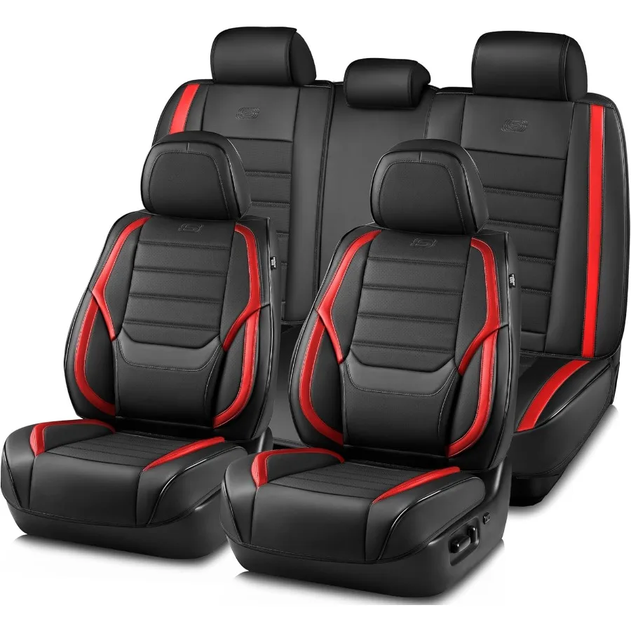 

Кожаные чехлы на автомобильные сиденья из пены с эффектом памяти и водонепроницаемой защитой, полный комплект автомобильных сидений, универсальные, подходят для большинства автомобилей, фургонов Tr